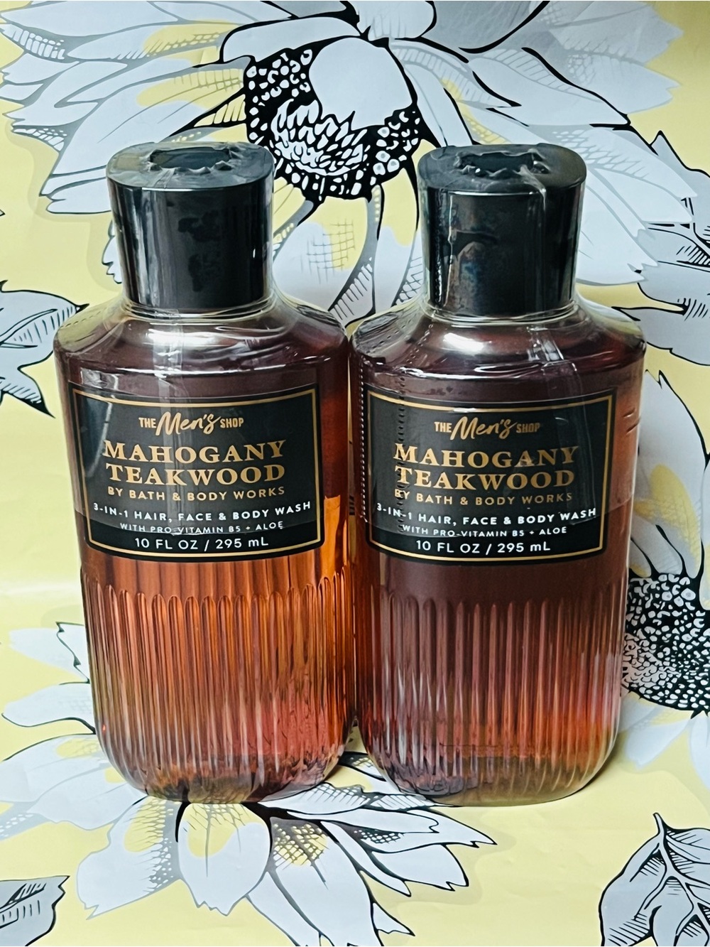 Bath & Body Works MAHOGANY TEAKWOOD 3-in-1 Hair Face Body Wash  Pack Of 2